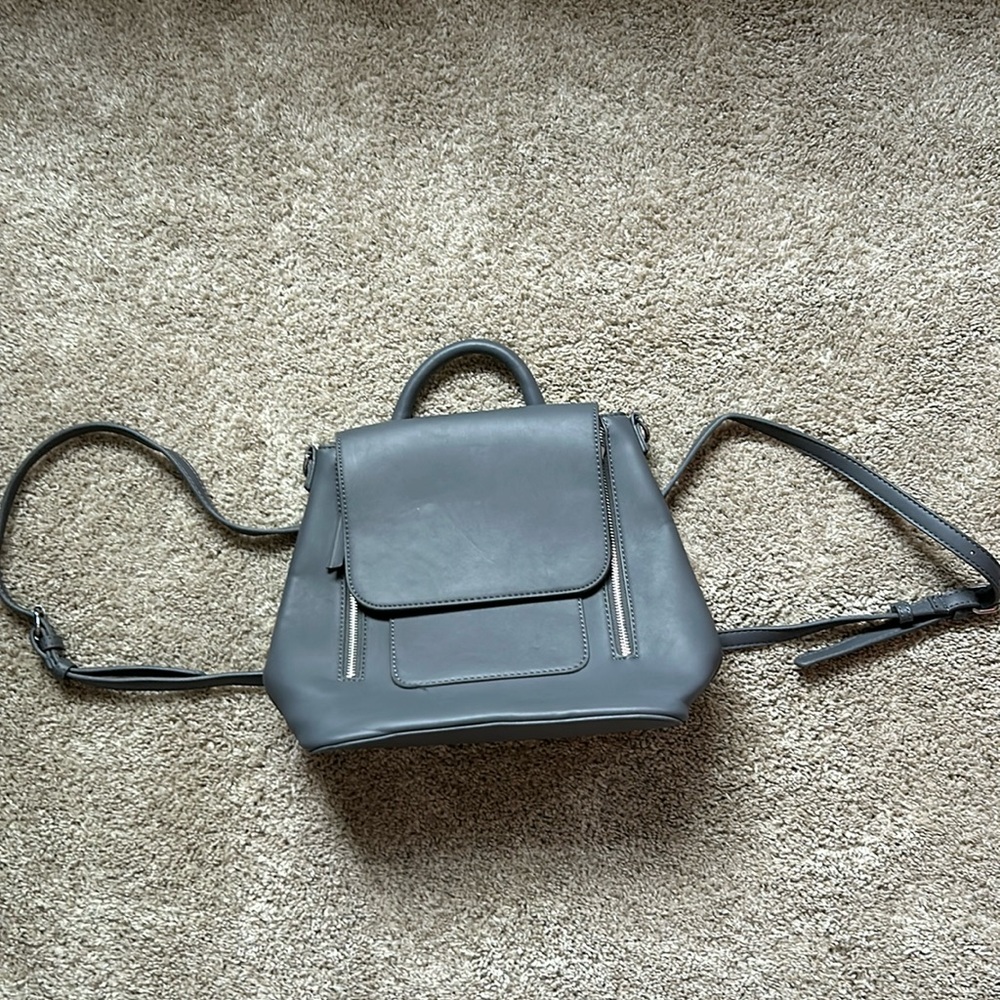 Gray backpack purse